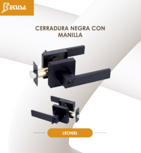 CERRADURA CON MANILLA NEGRA
