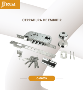 cerradura de embutir inoxidable de 4 bulones