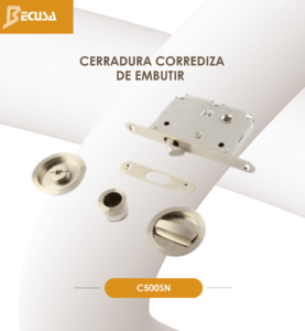 CERRADURA CORREDIZA C500 REDONDA BECUSA