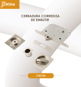 CERRADURA CORREDIZA C501 CUADRADA BECUSA