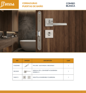 COMBO BLANCA CERRADURAS PARA PUERTAS DE BAÑO