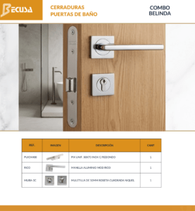 COMBO BELINDA CERRADURAS PARA PUERTAS DE BAÑO