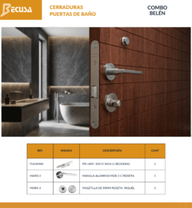 COMBO BELEN CERRADURAS PARA PUERTAS DE BAÑO