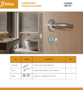 COMBO BECKY CERRADURAS PARA PUERTAS DE BAÑO