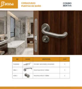 COMBO BERTHA CERRADURAS PARA PUERTAS DE BAÑO