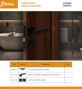 COMBO BIANCA CERRADURAS PARA PUERTAS DE BAÑO