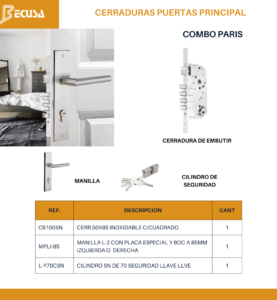 COMBO CERRADURA PRINCIPAL PARIS
