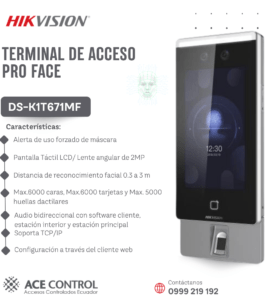biometrico DS-K1T671MF 6000 rostros